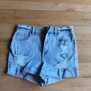 Hollister Light Blue Distressed Jean Shorts